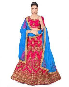 embellished kalidar lehenga choli set with dupatta