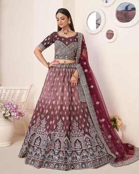 embellished kalidar lehenga choli set with dupatta