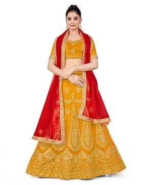 embellished kalidar lehenga choli set