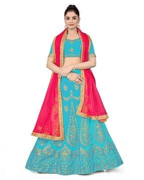 embellished kalidar lehenga choli set