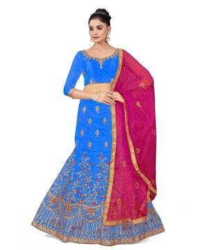 embellished kalidar lehenga choli set