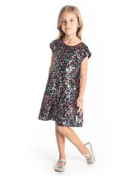 embellished knee-length a-line dress