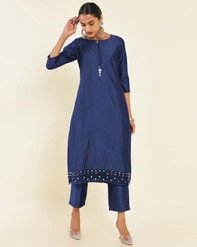 embellished kurta & pants set