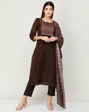 embellished kurta straight kurta with dupatta