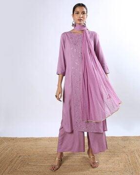 embellished kurta suit set