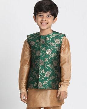 embellished kurta waistcoat