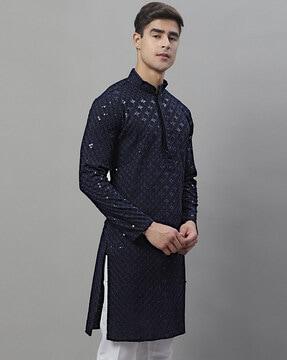 embellished kurta with insert pockets