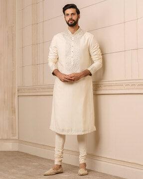 embellished kurta with pyjamas