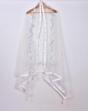 embellished lace dupatta
