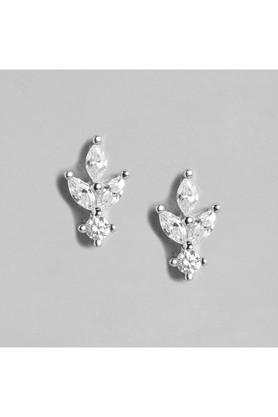embellished leaf 925 sterling silver earrings in south screw