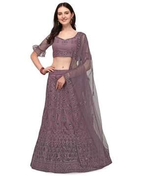 embellished lehenga & choli set with dupatta