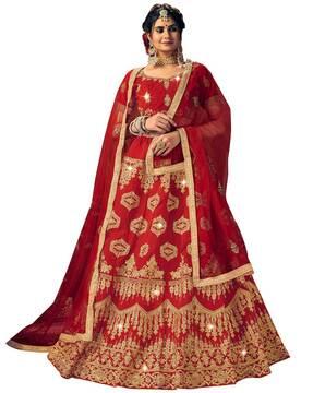 embellished lehenga choli set with dupatta