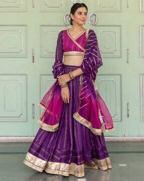 embellished lehenga choli set with dupatta