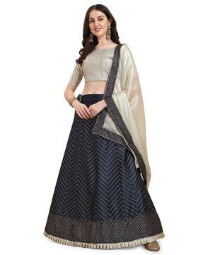 embellished lehenga choli set with dupatta