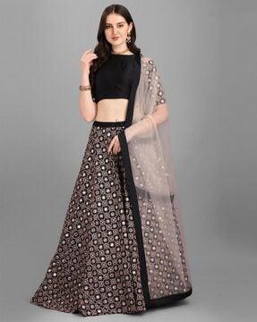 embellished lehenga choli set with dupatta