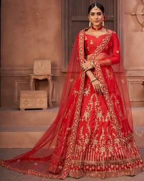 embellished lehenga choli set with dupatta