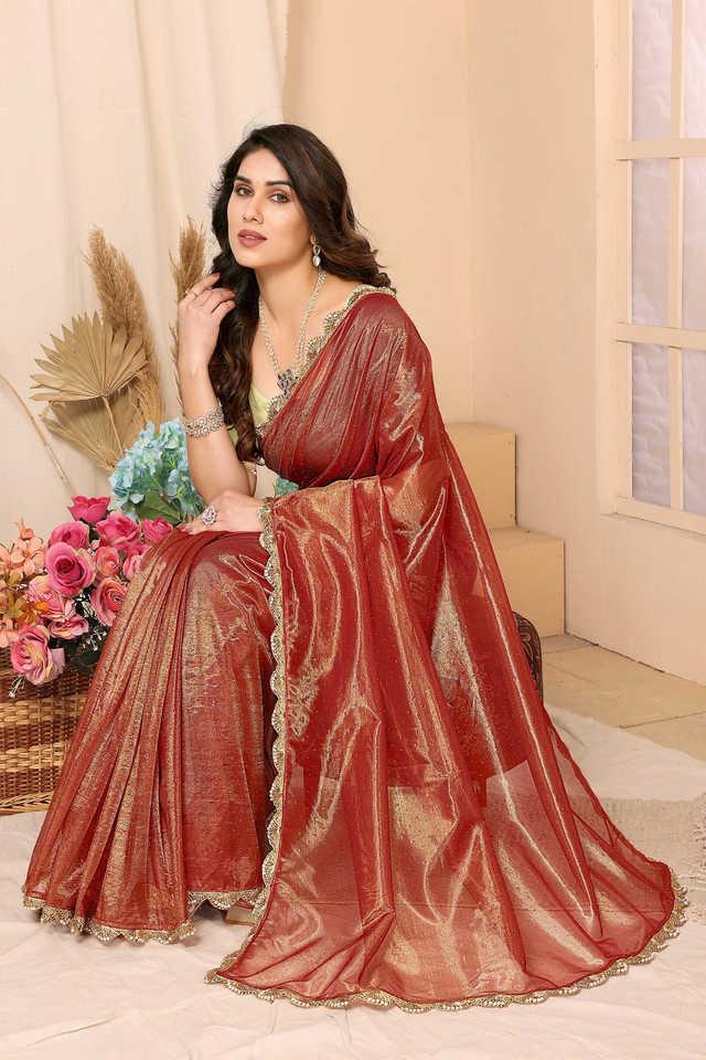 embellished mesh party wear womens designer saree