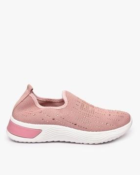 embellished mesh slip-on shoes