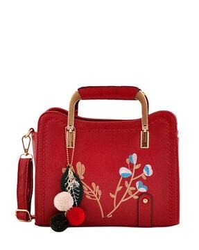 embellished messenger bag with detachable strap