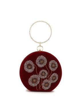 embellished minaudiere clutch