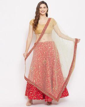 embellished net dupatta