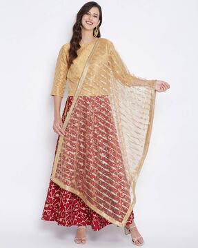 embellished net dupatta