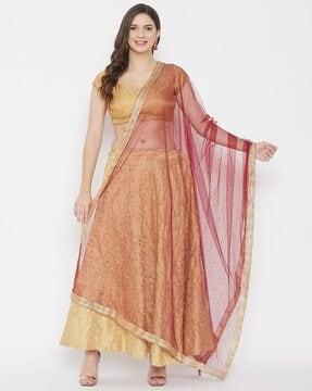 embellished net dupatta