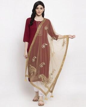 embellished net dupatta