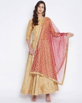 embellished net dupatta