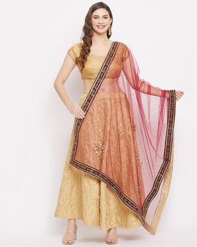 embellished net dupatta