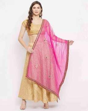 embellished net dupatta