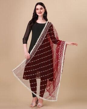 embellished net dupatta