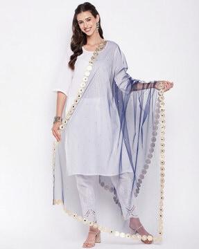 embellished net dupatta