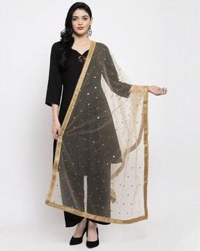 embellished net dupatta