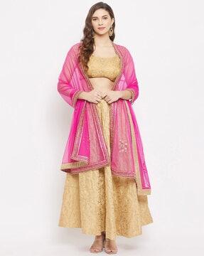 embellished net dupatta