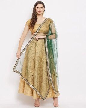 embellished net dupatta