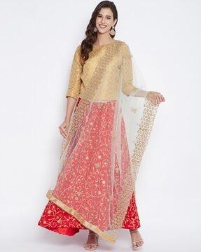 embellished net dupatta