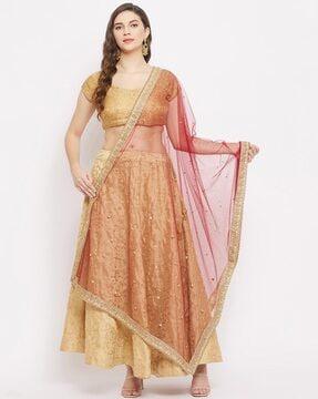 embellished net dupatta