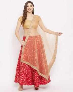 embellished net dupatta