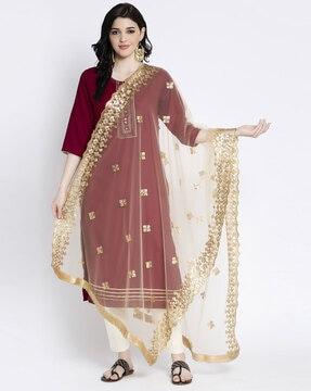 embellished net dupatta