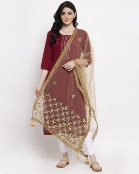 embellished net dupatta