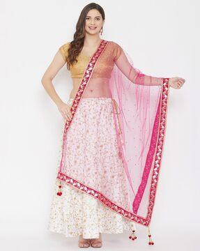 embellished net dupatta