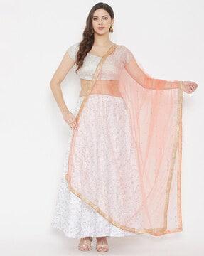 embellished net dupatta