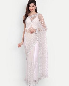 embellished net saree