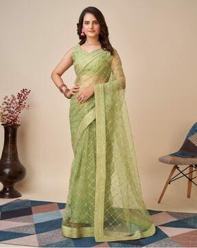 embellished net saree