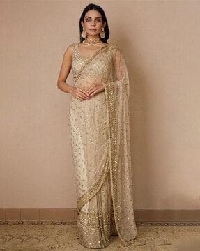 embellished net saree