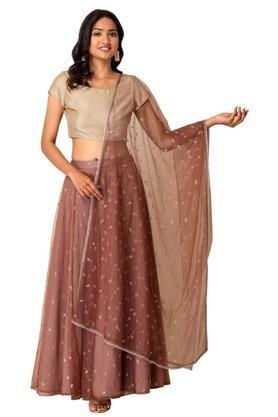 embellished nylon regular fit womens dupatta - pink