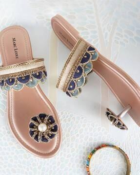 embellished open-toe fat sandals