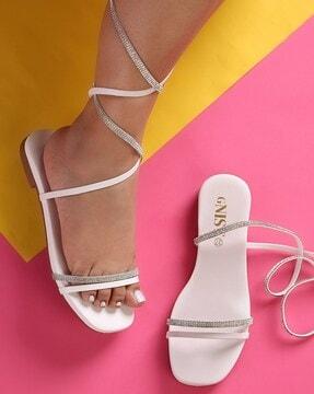 embellished open-toe flat sandals