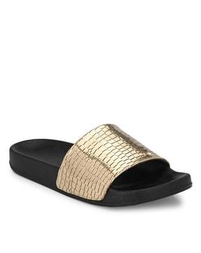 embellished open-toe slides